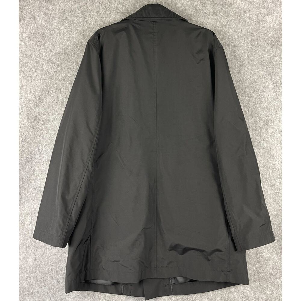 Vintage Banana Republic Factory Trench Coat Mens Large Black Water Resistant - Picture 14 of 16
